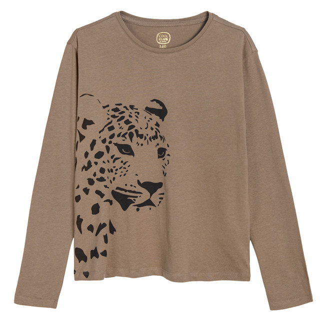 Тениска с дълъг ръкав, цвят: Кафяв