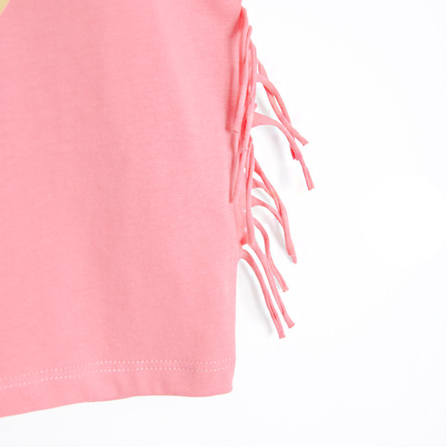 Блуза с къс ръкав, цвят: Розов