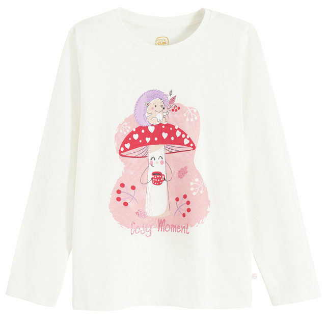 Тениска с дълъг ръкав, цвят: Бял