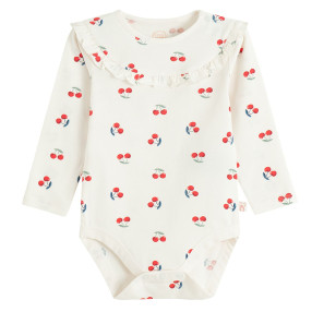 Боди с дълъг ръкав, цвят: Бял