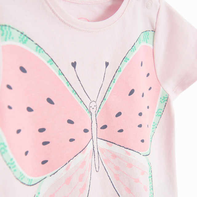 Тениска с къс ръкав, цвят: Розов