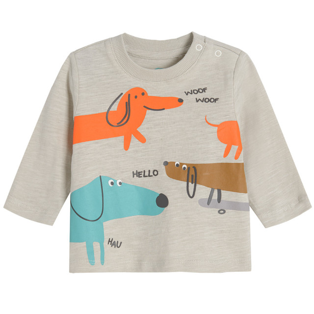 Тениска с дълъг ръкав, цвят: Сив