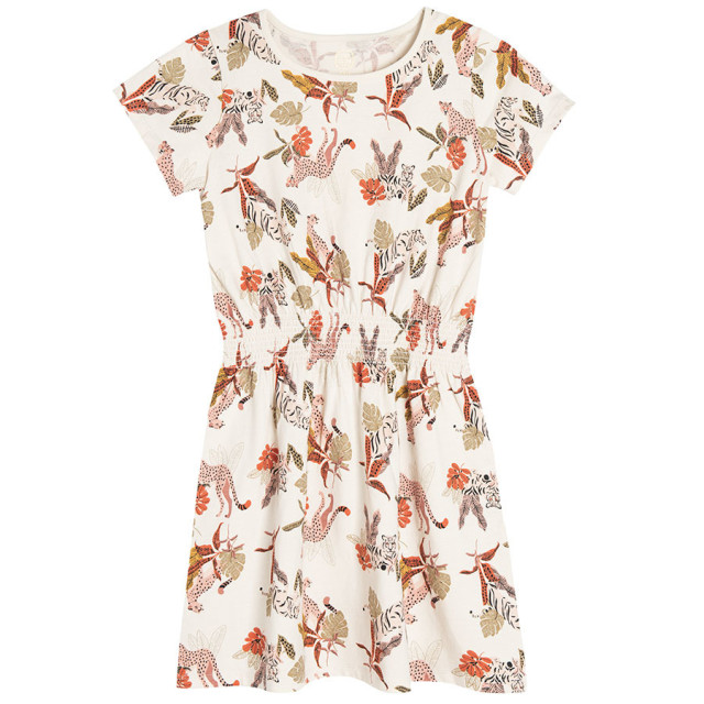 Рокля с къс ръкав, цвят: Бежов