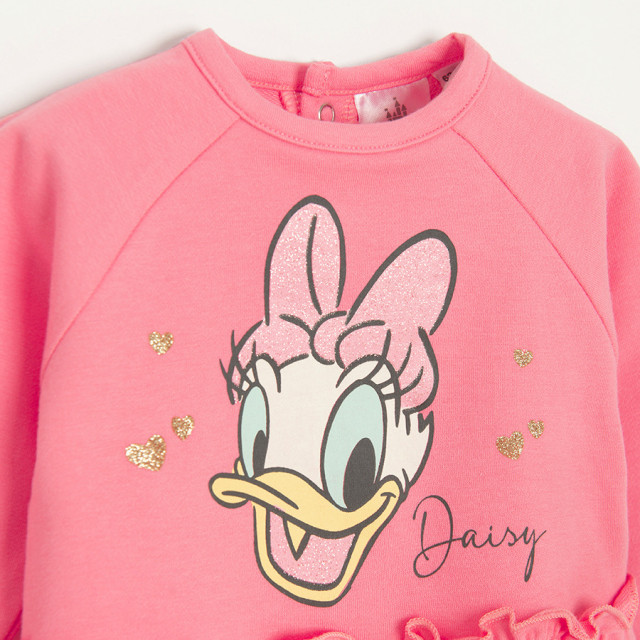 Рокля с дълъг ръкав DAISY DUCK, цвят: Коралов
