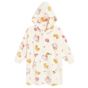 Пончо, цвят: Кремав