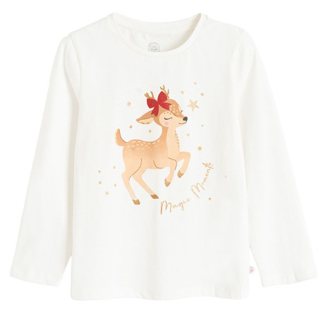 Тениска с дълъг ръкав, цвят: Бял