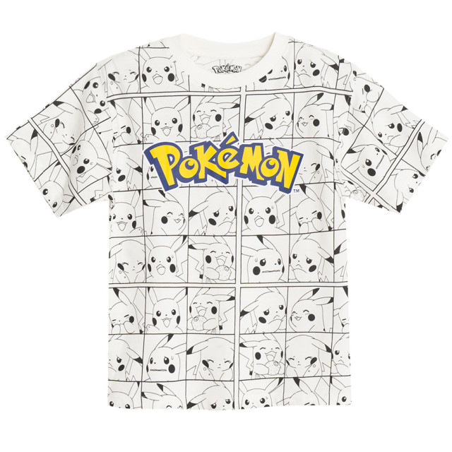 Тениска с къс ръкав POKEMON, цвят: Бял