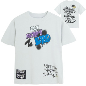 Тениска с къс ръкав, цвят: Светло сив