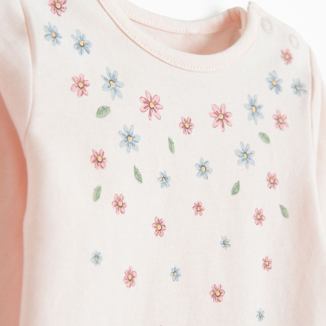 Боди с дълъг ръкав, цвят: Розов