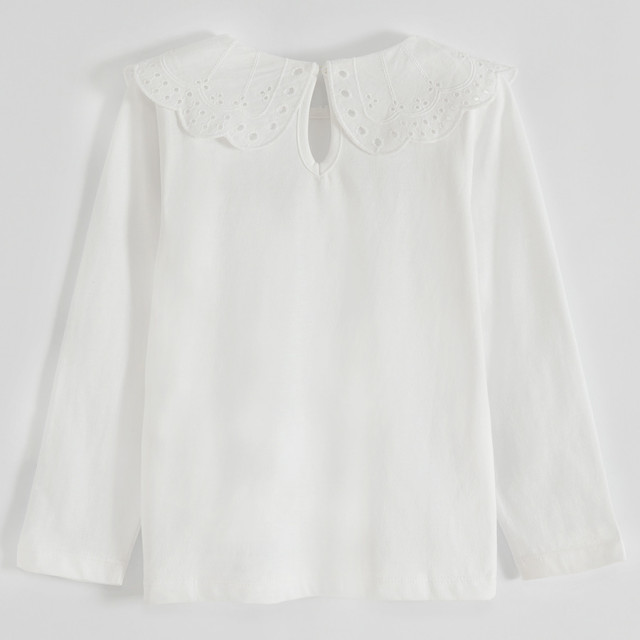 Блуза с дълъг ръкав, цвят: Бял