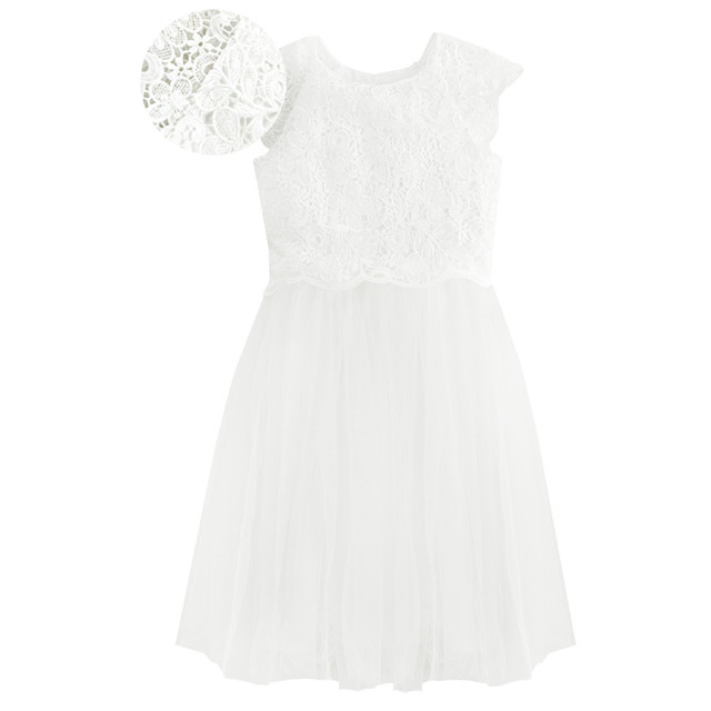 Рокля с къс ръкав, цвят: Бял