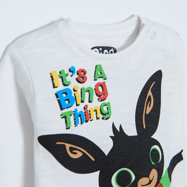 Тениска с дълъг ръкав BING BUNNY, цвят: Кремав