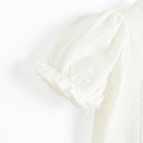 Блуза с къс ръкав, цвят: Бял