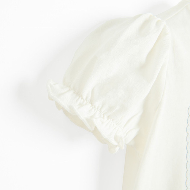 Блуза с къс ръкав, цвят: Бял