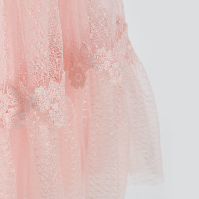 Рокля с къс ръкав, цвят: Светло розов