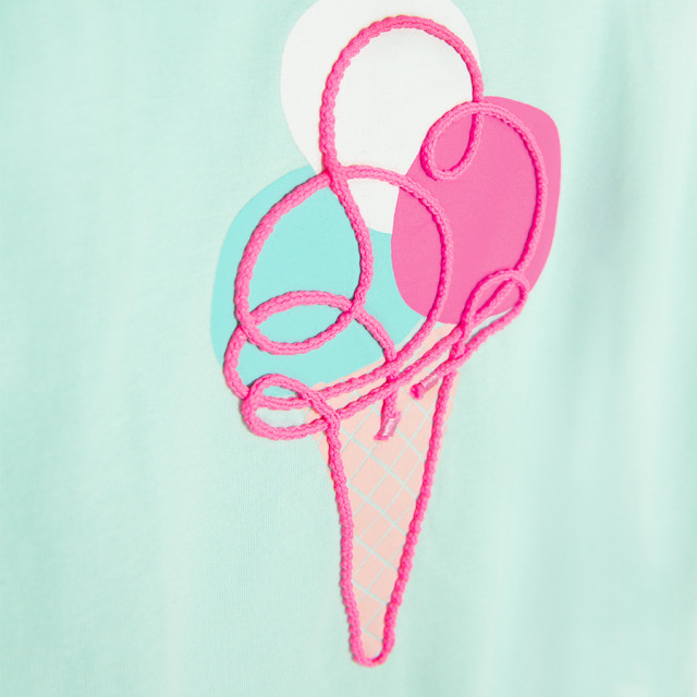 Блуза с къс ръкав, цвят: Тюркоазен