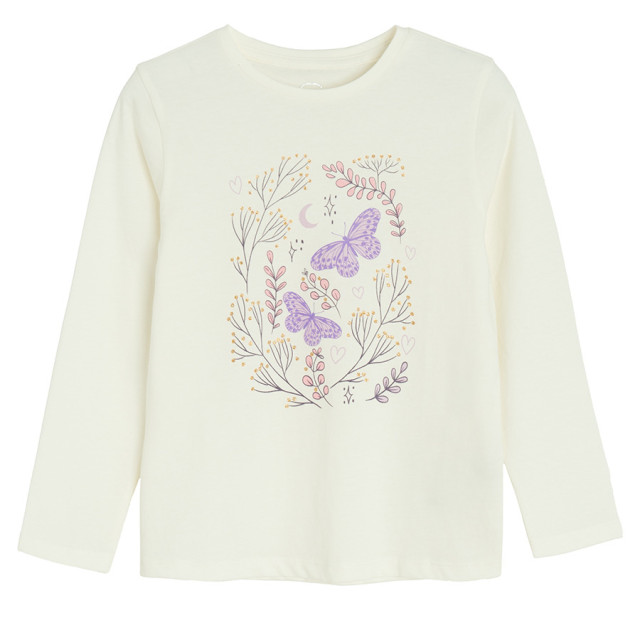 Тениска с дълъг ръкав, цвят: Мръсно бял