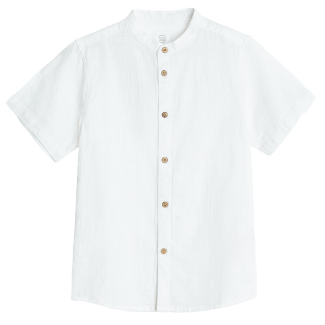 Риза с къс ръкав, цвят: Бял