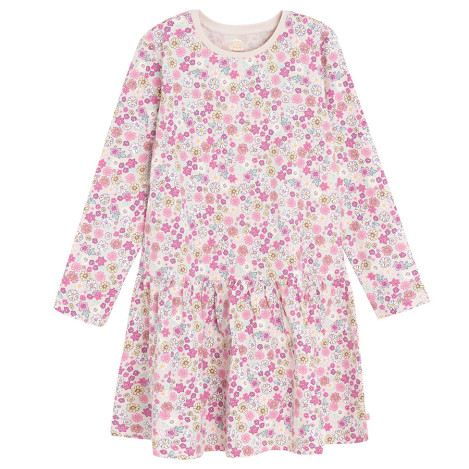 Рокля с дълъг ръкав, цвят: Бежов