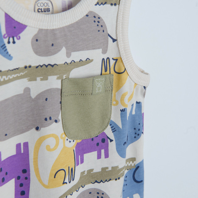 Тениска без ръкав, цвят: Кремав