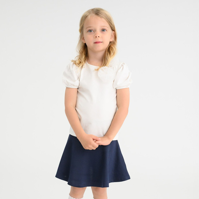 Блуза с къс ръкав, цвят: Бял