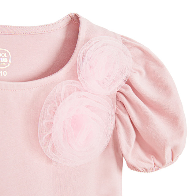 Блуза с къс ръкав, цвят: Светло розов