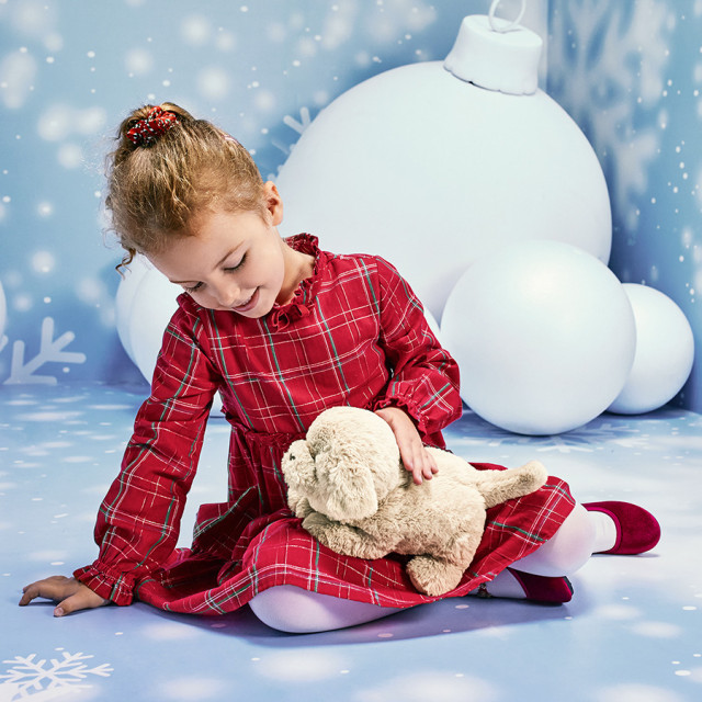 Рокля с дълъг ръкав, цвят: Червен