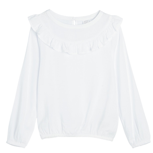 Блуза с дълъг ръкав, цвят: Бял