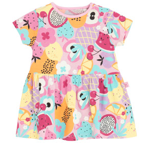 Рокля с къс ръкав, цвят: Розов