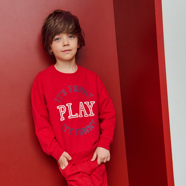 Блуза с дълъг ръкав, цвят: Червен