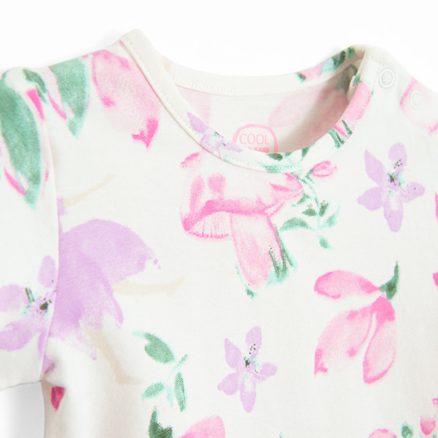 Боди с къс ръкав, цвят: Кремав