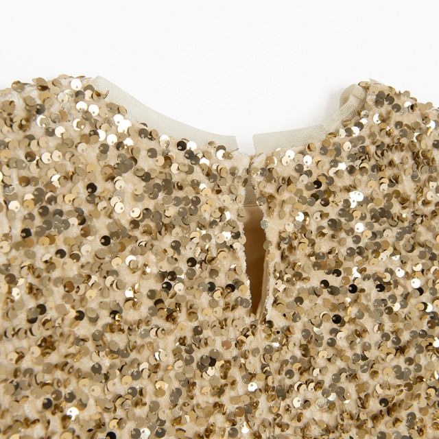 Рокля с къс ръкав, цвят: Златен