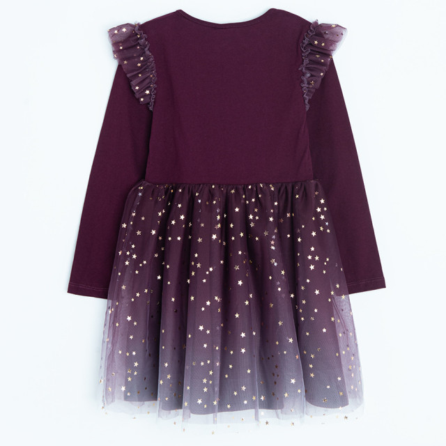 Рокля с дълъг ръкав, цвят: Бургунди