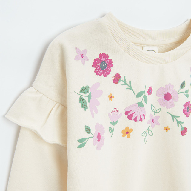 Блуза с дълъг ръкав, цвят: Бял