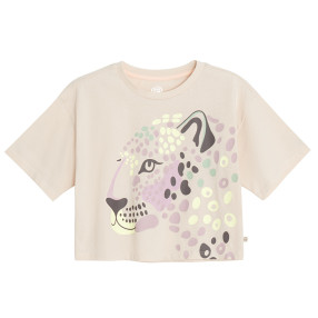 Тениска с къс ръкав, цвят: Бежов