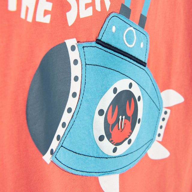 Тениска с къс ръкав, цвят: Червен