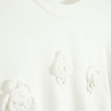 Блуза с къс ръкав, цвят: Бял