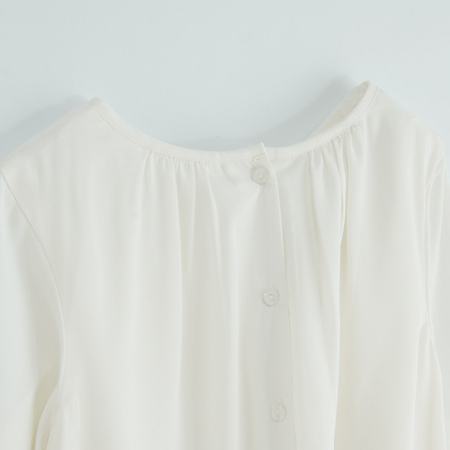 Блуза с дълъг ръкав, цвят: Бял