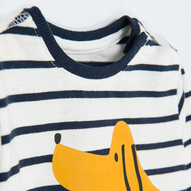 Тениска с дълъг ръкав, цвят: Кремав