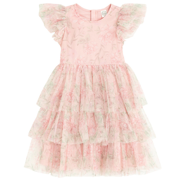 Рокля с къс ръкав, цвят: Бежов