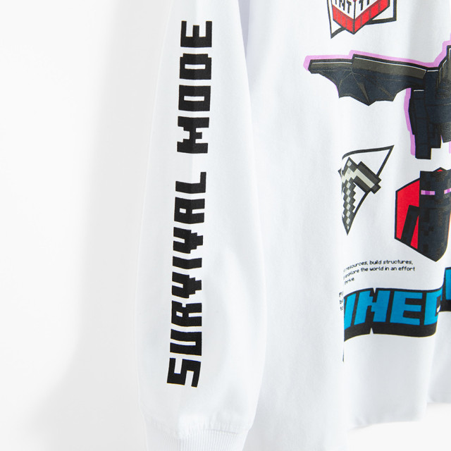 Блуза с дълъг ръкав MINECRAFT, цвят: Бял