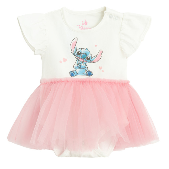 Боди с къс ръкав LILO & STITCH, цвят: Бял