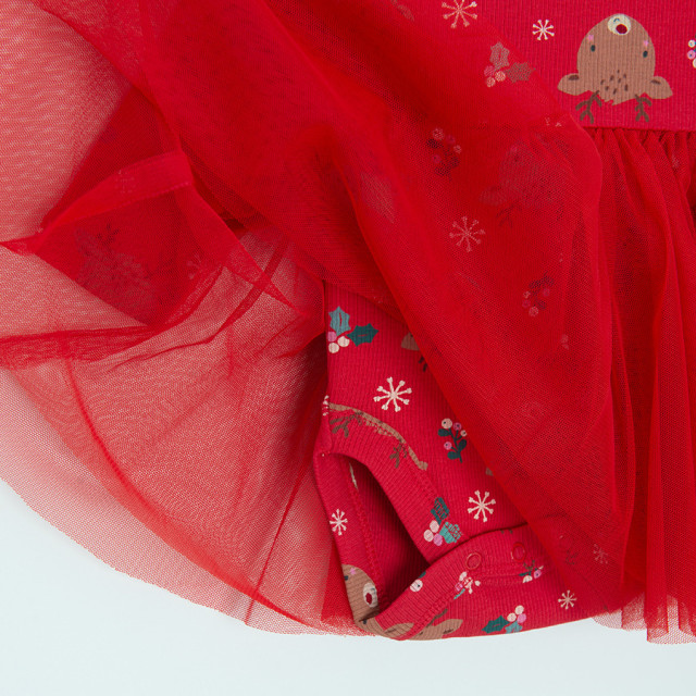 Боди с дълъг ръкав, цвят: Червен