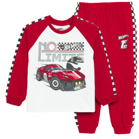 Пижама HOT WHEELS, цвят: Червен