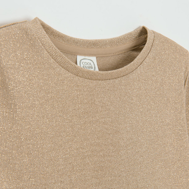 Рокля с дълъг ръкав, цвят: Бежов