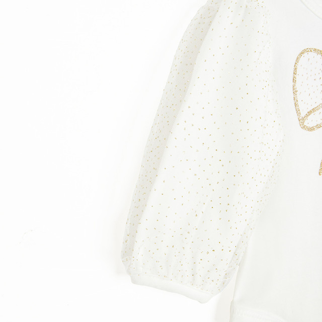 Боди с дълъг ръкав, цвят: Кремав