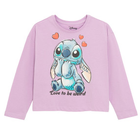 Тениска с дълъг ръкав LILO & STITCH, цвят: Виолетов