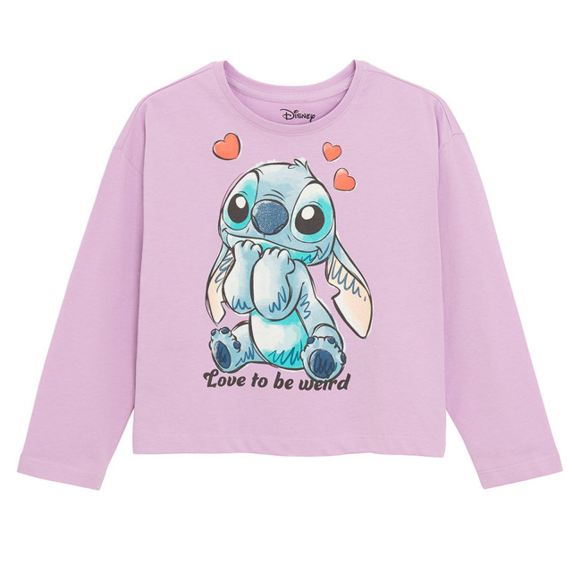 Тениска с дълъг ръкав LILO & STITCH, цвят: Виолетов