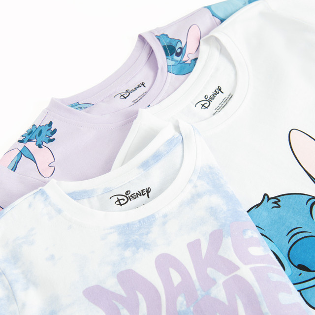 Тениска с къс ръкав 3бр. LILO & STITCH, цвят: Микс