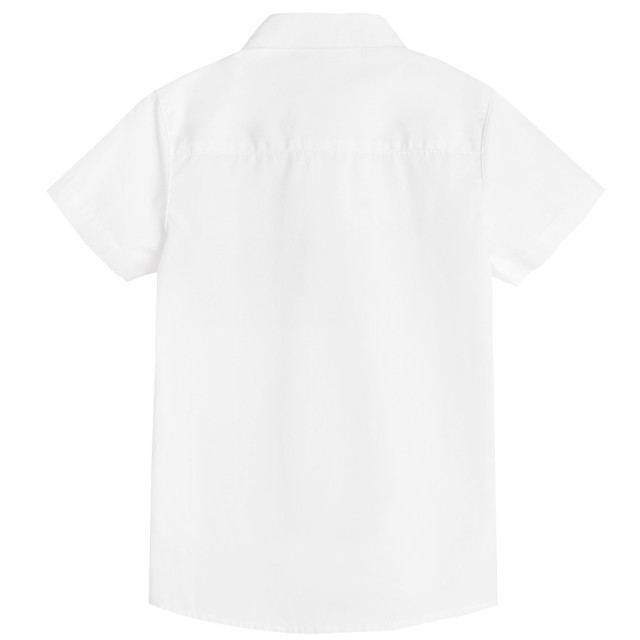 Риза с къс ръкав, цвят: Бял